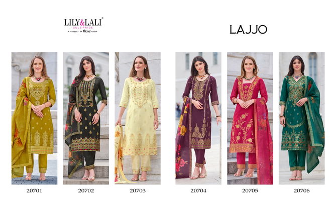 Lajjo By Lily And Lali Banarasi Jacquard Silk Readymade Suits Wholesale Online